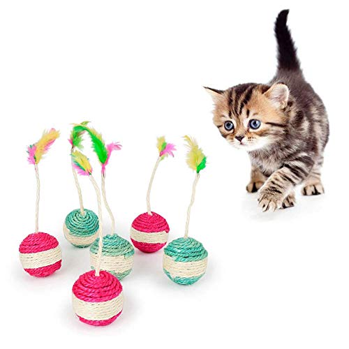 Katzen Spielsachen Katzenzubehör Pet Entertainment Spielzeug Gewebte Katzenkauspielzeug Katzenkratzklauenspielzeug Katze Indoor-Spielspielzeug ra ndom Color von KANKOO