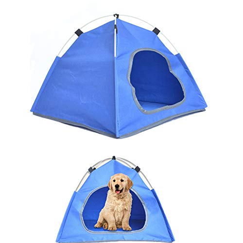 Katzen Zelt Outdoor katzenzelt Hundezeltbett Pop Up Hundezelt Hundehütte im Freien Hundeschatten im Freien Welpenhaus Hundebett im Freien Blue von KANKOO