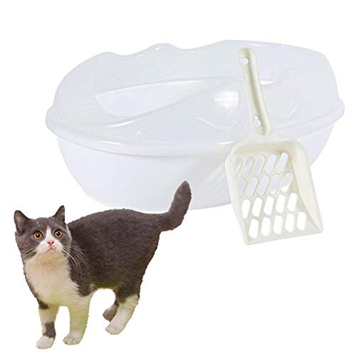 Katzentoilette Katzenklo Katzentoilette Katzentoilette Eckstreu Tablett Cat Selbstreinigende Katzentoilette Kaninchenstreu Tablett White von KANKOO