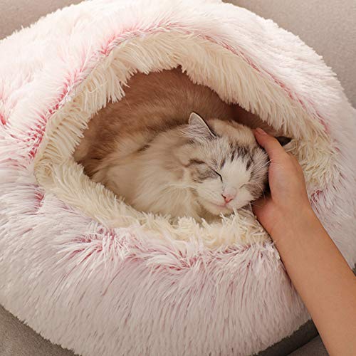 KANUBI 40/50cm Super Soft Plush Pet Bed Round Kennel Winter Warm Dog Puppy Sleeping Cushion for Small Cats Dogs von KANUBI