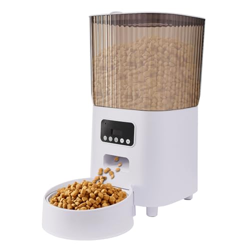 5L Futterautomat Katze Automatischer Futterspender Pet Feeder mit Timer 1-9 Mahlzeiten pro Tag Futterspender für Katzen Hunde Großkalibriger Kornauswurf für Kleine bis Mittlere Haustiere von KAPIPALA