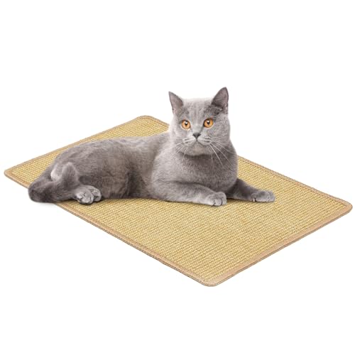 KARAT Kratzmatte für Katzen - 50 x 50 cm, Creme, Sisal Kratzteppich, Kratzpads, natürliche Sisalmatte - robust & strapazierfähig (Natur, 30 x 50 cm) von KARAT