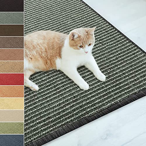 KARAT Sisal Fußmatte Teppich Vorleger Kratzteppich Katzenmöbel Kratzmatte Sisalmatte, widerstandsfähig & in vielen Farben und Größen erhältlich (100 x 100 cm, Grau) von KARAT