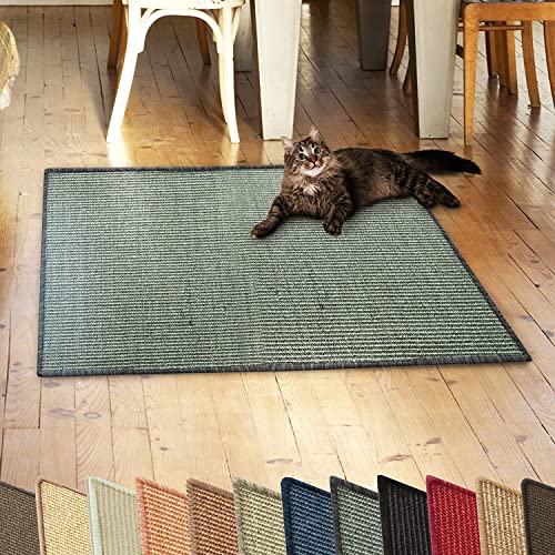 KARAT Sisal Fußmatte Teppich Vorleger Kratzteppich Katzenmöbel Kratzmatte Sisalmatte, widerstandsfähig & in vielen Farben und Größen erhältlich (40 x 60 cm, Grau) von KARAT