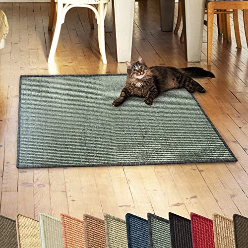 KARAT Sisal Fußmatte Teppich Vorleger Kratzteppich Katzenmöbel Kratzmatte Sisalmatte, widerstandsfähig & in vielen Farben und Größen erhältlich (50 x 100 cm, Grau) von KARAT