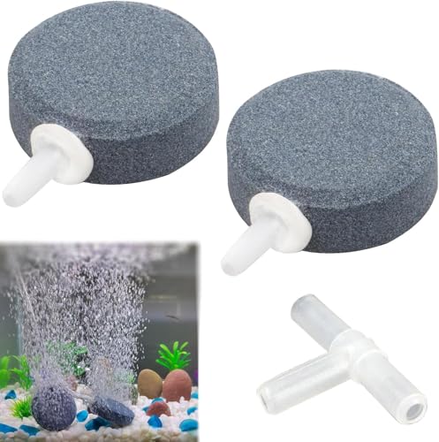 2Pcs Sprudler Für Aquarium, 4cm Aquarium Disc Bubbler, Air Stone Aquarium, Runde Sauerstoff Diffusor, Aquarium Luftstein, Bubble Release Tool, Für Teiche, Aquarien&Fisch Tank&Sauerstoffpumpe Trachea von KARELLS