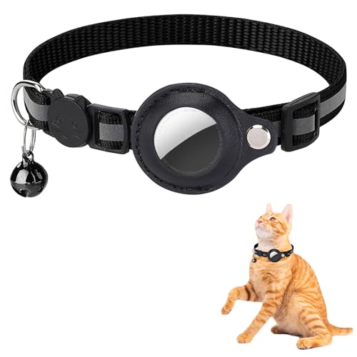 Airtag Katzenhalsband,Airtag Halsband Katze,Airtag Katzenhalsband mit Glocke,Katzenhalsband Airtag,AirTag Halsband Katze Reflektierend,Verstellbar Halsband Katze,Kompatibel Mit Apple Airtag von KARELLS