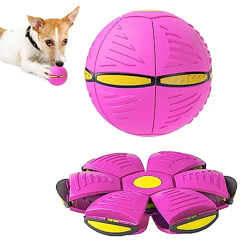 Haustier Spielzeug Frisbee Ball, Fliegender Ball für Hunde,Pet Flying Saucer Ball, Flying Saucer Hundespielzeug, Flying Saucer Ball für Hunde, Pet Fliegende Untertasse Ball, Pet Toy Flying Saucer von KARELLS