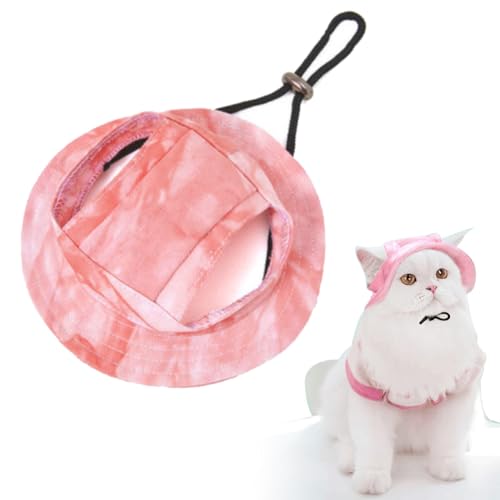 Hunde Baseballmütze,Baseballmütze für Haustiere,Basecap Verstellbar Sonnenschutz,Hunde Hundecap mit Ohrlöchern,Hunde Sonnenhut,Hunde Mütze,Sommer Schattierungshut,für kleine,Mittlere Hunde(L,Rosa) von KARELLS