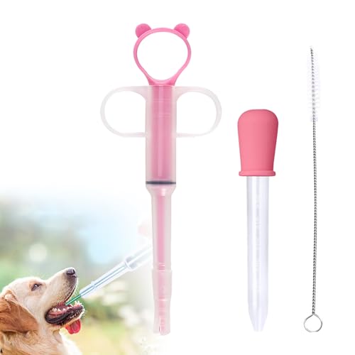 KARELLS Medikamenten Feeder, Tablette Feeder, 3 Stück Medikamenten Feeder Pet, Haustier Medizin Spritze, Wiederverwendbare Tabletteneingeber, für Katzen Hund Welpen Kleintier,Rosa von KARELLS