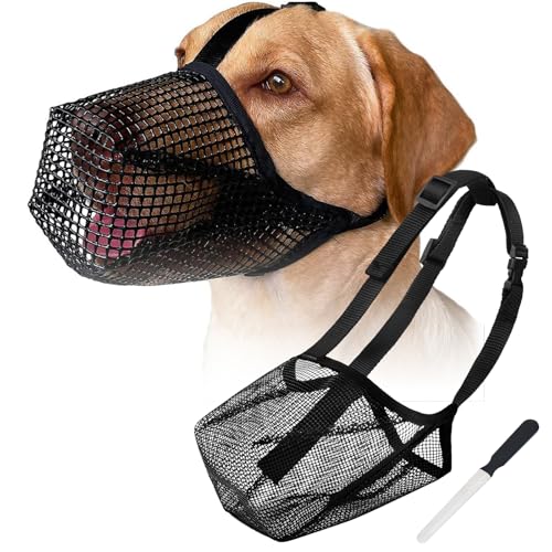 Maulkorb Mesh, Maulkorb Mittlere Hunde, Maulkorb für Hunde, Maulkorb für Hunde Abgerundete Mesh, Atmungsaktiver Mesh Maulkorb für Große Hunde, Maulkorb für Hunde mit abgerundetem Mesh(M) von KARELLS