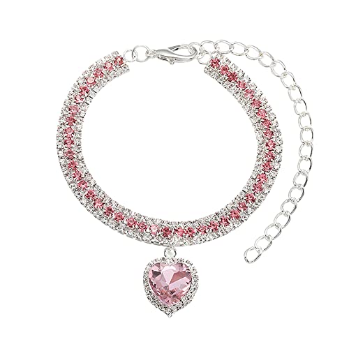 KAREN66 Hundehalskette Haustier Katze Halsband Metall Halskette kleine und mittlere Hunde Anti-Kaukette Haustierzubehör (Rosa, L) von KAREN66