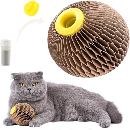 KAREN66 Kratzen Papierball für Katzen Katzenspielzeug 76mm Katzenbälle Spielzeug für Katzen Spielbälle für Katzen Interaktives Katzenspielzeug Lustiges Roller Haustierspielzeug von KAREN66