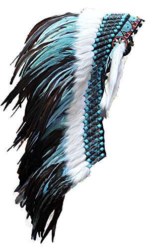 KARMABCN Medium Feather Headdress (Turkis) von KARMABCN