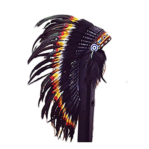 KARMABCN Native American Inspired Medium Feather Headdress (36 inch Long)/war Bonnet von KARMABCN