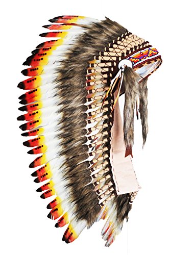 KARMABCN Native American Inspired Medium Feather Headdress (36 inch Long)/war Bonnet von KARMABCN