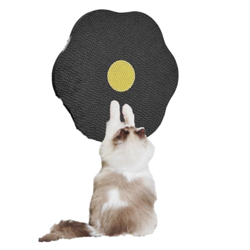 Flower Scratching Pad for Cats on Wall, Cat Wall Scratcher Corrugated Cardboard, Cat Scratching Mat Furniture Protector (Black) von KARREAL
