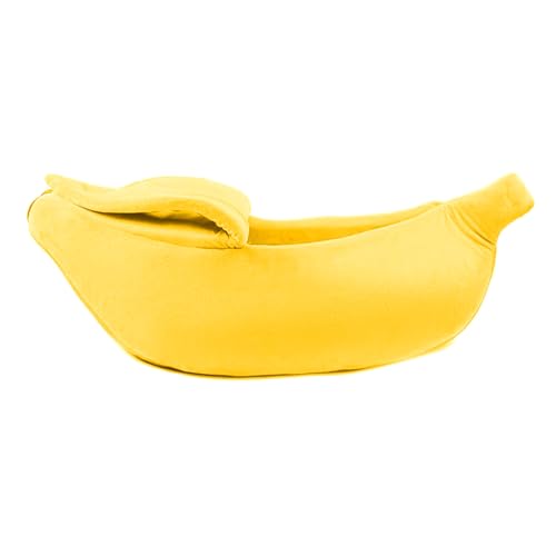 Katzenhöhle in Bananenform, für kleine bis große Katzen, waschbar, weiches Kissen, lustiger Bananenschlafsack von KASFDBMO