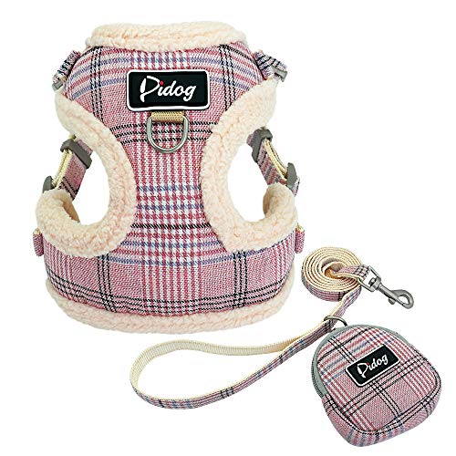 Haustierzubehör Weiche Haustierhundgurt Gurte Weste ohne Zug verstellbare Welpe Katzenkabelbaum Leine Set for kleine mittelgroße Hunde Mantel (Color : Pink, Size : M1) von KASUK