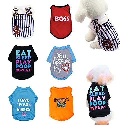 KATOLK Hundebekleidung für kleine Hunde, Jungen und Mädchen, weiche und atmungsaktive Hunde-Shirts mit Buchstaben für Haustiere, Hunde, Katzen, Sommer-Hunde-T-Shirts, ärmellose Westen für Chihuahua, von KATOLK