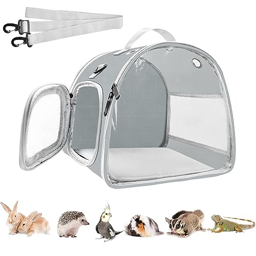 Tragetasche für Kleintiere, verbesserte tragbare Meerschweinchen-Tragetasche, transparente Tragetasche für Hamster, Reptilien, Ratten, Kaninchen, Bartdrachen, Igel, Tragetasche für Reisen, Wandern, von KATOLK