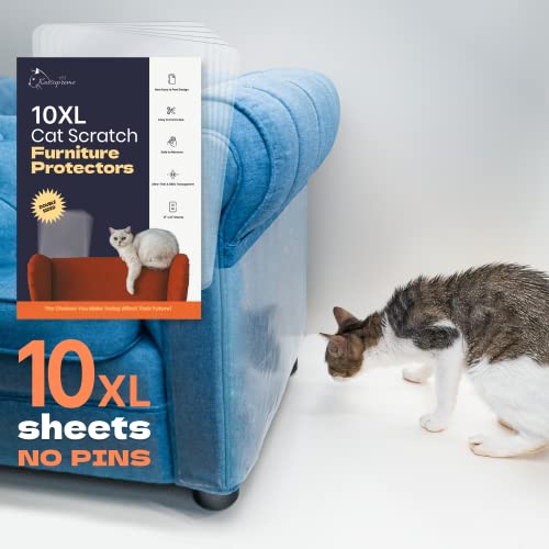 KatSupreme Kratzschutz für Katzen, 10XL, transparent (fast unsichtbar), extra langlebig, einfach anzupassen, rückstandsfreier Möbelschutz von KATSUPREME