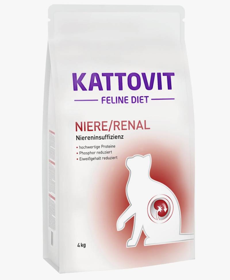 KATTOVIT Feline Diet Niere/Renal Katzentrockenfutter Diätnahrung Sparpaket 2 x 4 Kilogramm