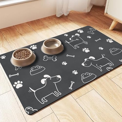 Napfunterlage Hund katzen Hundenapf Unterlage: 30x50 cm Saugfähig Unterlage Hundenapf Rutschfeste Futtermatte Hund Futterunterlage Hund Matte Futternapf Fressnapf Unterlage Haustiere Hund Unterlage von KAZOLEN