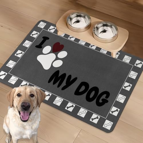 Napfunterlage Hund katzen Hundenapf Unterlage: 40x60 cm Saugfähig Unterlage Hundenapf Rutschfeste Futtermatte Hund Futterunterlage Hund Matte Futternapf Fressnapf Unterlage Haustiere Hund Unterlage von KAZOLEN