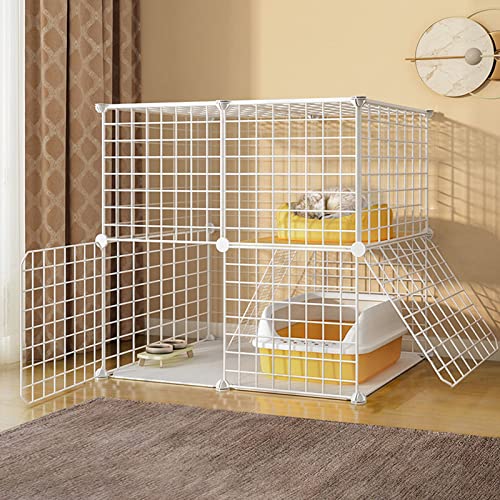 Katzenkäfig – mittelgroße Hundekäfige, Hamster-Laufstall, Katzen-Laufstall, DIY-Haustier-Laufstall, Metallgehege, Netz mit Tür für Kaninchen, Igel, Katzen, Meerschweinchen, Katzenkäfig-Zubeh von KAZUP