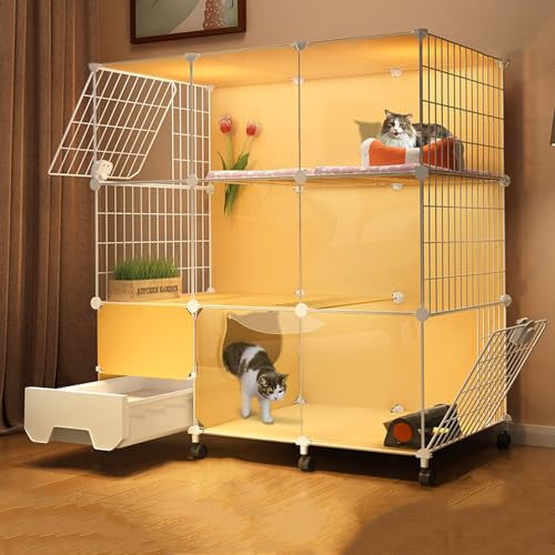 KCTOT Katzenkäfig， DIY-Katzenlaufstall，transparent Small Animal Cage，Innenbereich Großer Katzenkäfig，Cat Enclosures for Indoor Cats Enclosed (Color : 107x47x112cm(42x19x47in)) von KCTOT