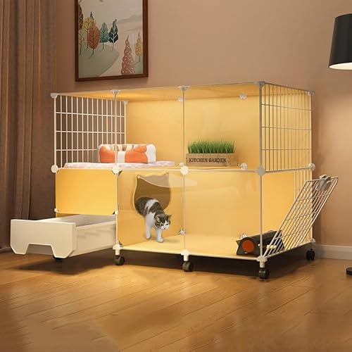 KCTOT Katzenkäfig， DIY-Katzenlaufstall，transparent Small Animal Cage，Innenbereich Großer Katzenkäfig，Cat Enclosures for Indoor Cats Enclosed (Color : 107x47x77cm(42x19x30in)) von KCTOT