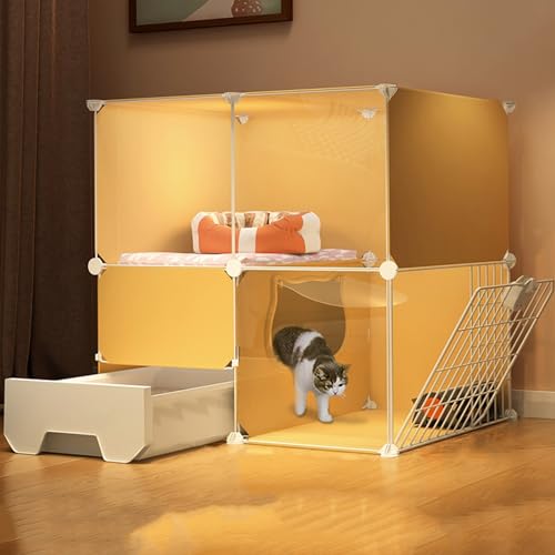 KCTOT Katzenkäfig， DIY-Katzenlaufstall，transparent Small Animal Cage，Innenbereich Großer Katzenkäfig，Cat Enclosures for Indoor Cats Enclosed (Color : 72x47x72cm(28x19x28in)) von KCTOT