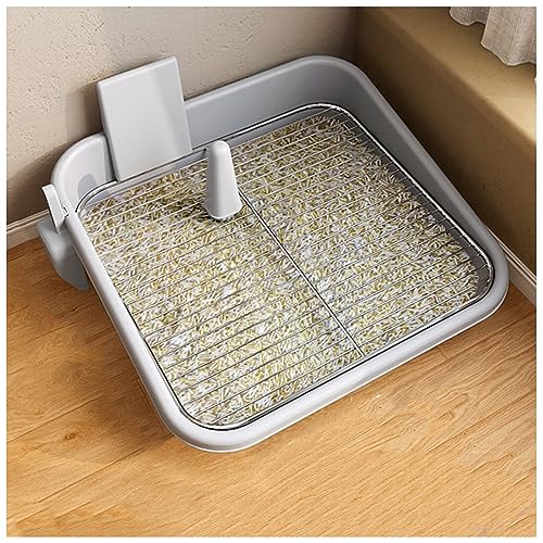 Quadratische Haustiertoilette Edelstahlgitter Mit Urinsäule Großer Raum Separat Leicht Zu Reinigen Spritzwassergeschützt Lochabstand 18/21/25 Mm Optional (Color : Gray, Size : 21MM) von KCTOT