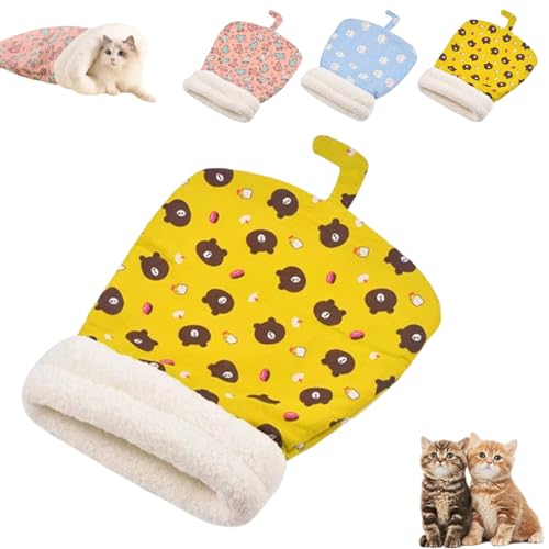 KDAKSA Katze Winter Schlafsack, Katze Schlafsack, Katze Schlafsack für Indoor-Katzen, Winter Katze Schlafsack,weiche Plüsch große Katze Sack selbst warmes Katzenbett (Einheitsgröße,1Stück-C) von KDAKSA