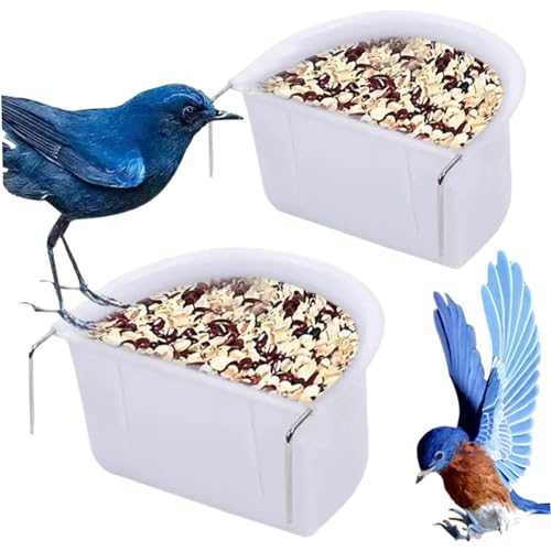 Vogelkäfig -Feeder -Vogelkäfig -Futtermittel, 2pcs Hängende Vogelfutterschale mit Haken, 4,3 x 3,9 x 22.1 Kunststoff -Vogelwasserfuttermittel, Vogelschalen für Käfig von KDAMGOQE