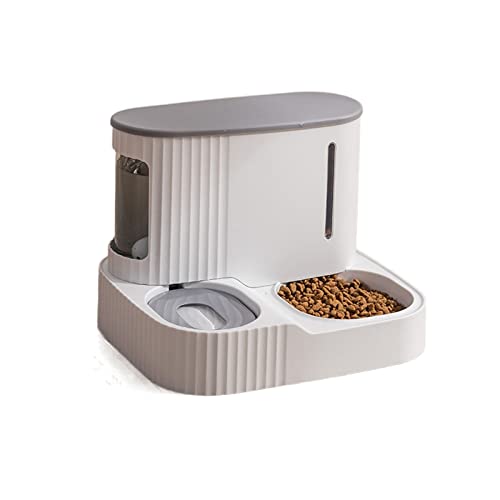 3L Pet Cat Food Bowl Hundefutterautomat mit Trockenfutteraufbewahrung Katze Trinkwassernapf Sicherheitsmaterial liefert Wasser für Ihr Haustier haben (Color : 1-Gray, Size : 1) von KDAWN