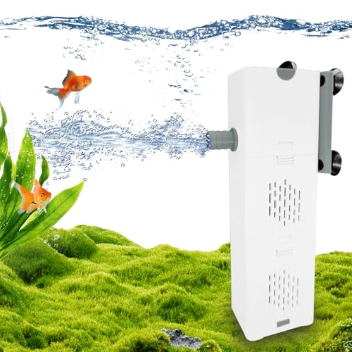 KDFALO 15W1000L/h Aquarium Filter,Aquarium pumpe mit 2 Filterschwämmen,Aquarium innenfilter für Wasserfiltration und Sauerstoffanreicherung Welle Machen,Leiser Filterpumpe für Aquarium bis zu 200L von KDFALO