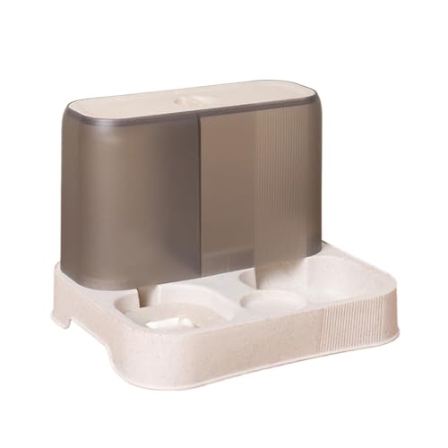 Pet Bowl Automatische Feeder Wasser Lebensmittel Lagerung Spender Hund Katze Schüssel Haustier Liefert Fütterung Waterer Hund Zubehör Pet Feeder (Color : Beige) von KDMOWHON