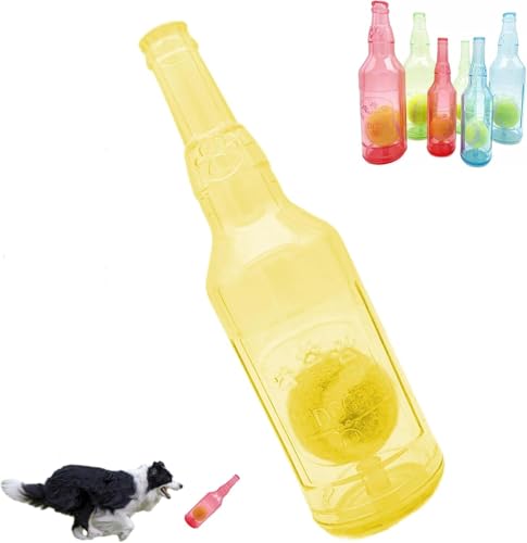 Tennis-Hunde-Kauspielzeugflasche, Gummi-Wasserflasche, Hundespielzeug mit Tennisball, Kau- und Spielflaschenspielzeug, weich und langlebig, Zähneknirschen, Zähne putzen von KDOFIO