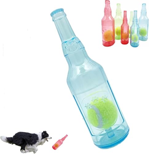 Tennis-Hunde-Kauspielzeugflasche, Gummi-Wasserflasche, Hundespielzeug mit Tennisball, Kau- und Spielflaschenspielzeug, weich und langlebig, Zähneknirschen, Zähne putzen von KDOFIO