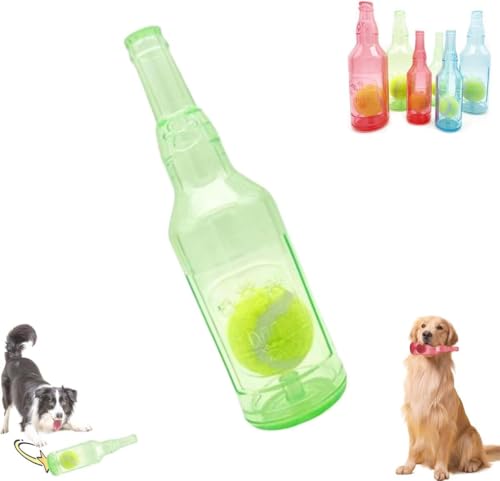 Tennis-Hunde-Kauspielzeugflasche, Gummi-Wasserflasche, Hundespielzeug mit Tennisball, Kau- und Spielflaschenspielzeug, weich und langlebig, Zähneknirschen, Zähne putzen von KDOFIO