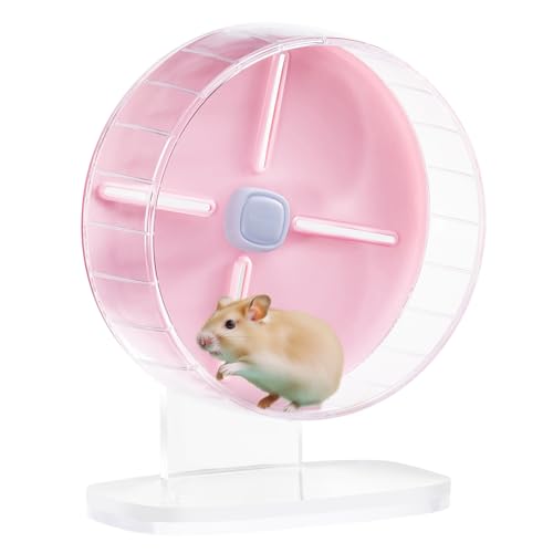 Hamsterrad, leises Hamsterrad, 19,1 cm, langlebiges Mäuse-Laufrad, höhenverstellbar, leises Hamsterrad, Hamsterspielzeug für Hamster, Rennmäuse, Igel und andere kleine Haustiere von KDSOM