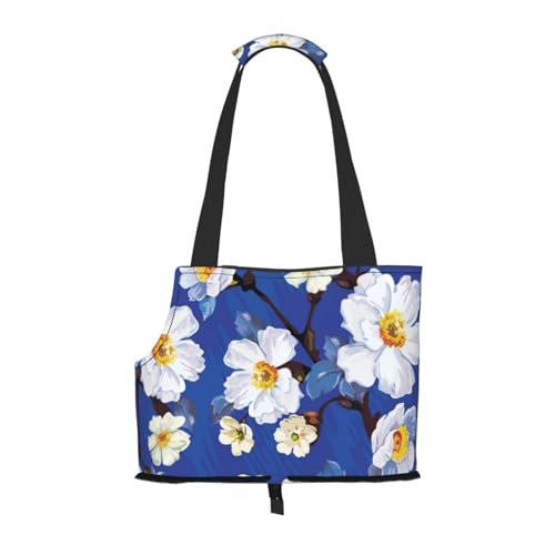 Aquarell Blume, Weiche Reise-Tragetasche für Haustiere, Handtasche, tragbare Schultertasche für kleine Haustiere von KEDDJI