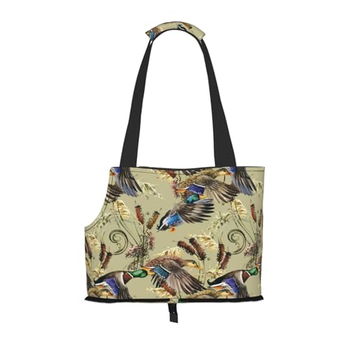 Aquarell Ente, Weiche Reise-Tragetasche für Haustiere, Handtasche, tragbare Schultertasche für kleine Haustiere von KEDDJI