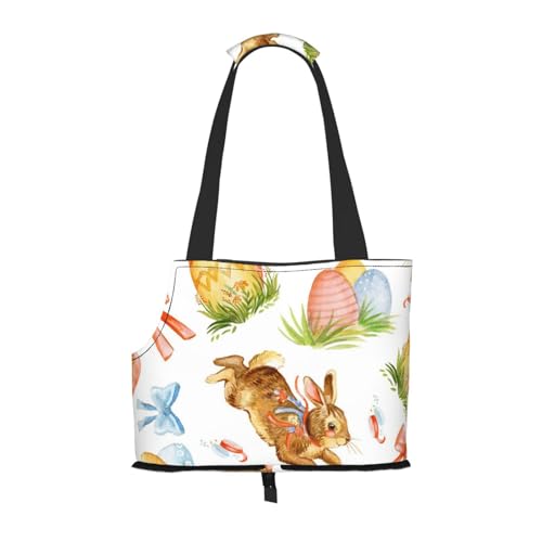 Aquarell Osterhasenei, Weiche Reise-Tragetasche für Haustiere, Handtasche, tragbare Schultertasche für kleine Haustiere von KEDDJI