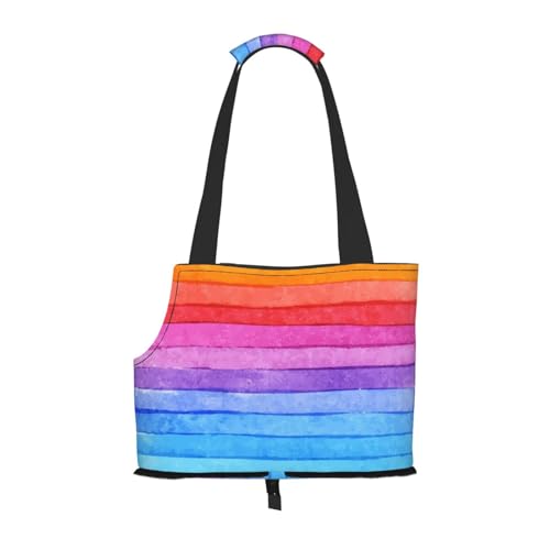 Aquarellfarbe, helle Farben, Strichzeichnungen, Weiche Reise-Tragetasche für Haustiere, Handtasche, tragbare Schultertasche für kleine Haustiere von KEDDJI