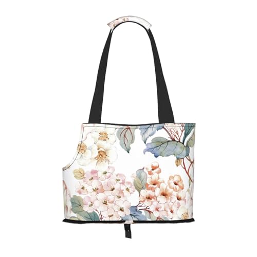 Blume Aquarell Pastell Botanical Pink, Weiche Reise-Tragetasche für Haustiere, Handtasche, tragbare Schultertasche für kleine Haustiere von KEDDJI