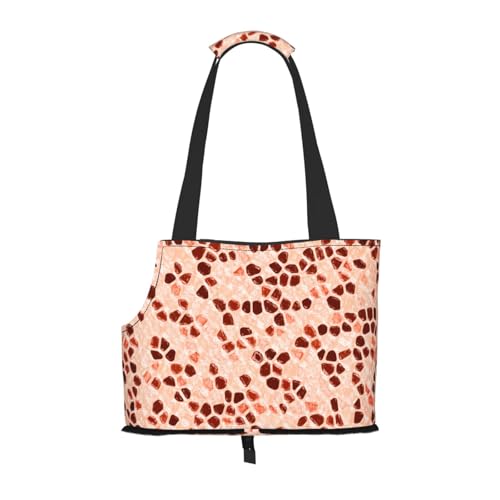 Braun Beige Rosa Koralle Orange, Weiche Reise-Tragetasche für Haustiere, Handtasche, tragbare Schultertasche für kleine Haustiere von KEDDJI