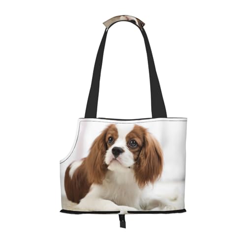 Cavalier King Charles Spaniel Brauner Spaniel, Weiche Reise-Tragetasche für Haustiere, Handtasche, tragbare Schultertasche für kleine Haustiere von KEDDJI